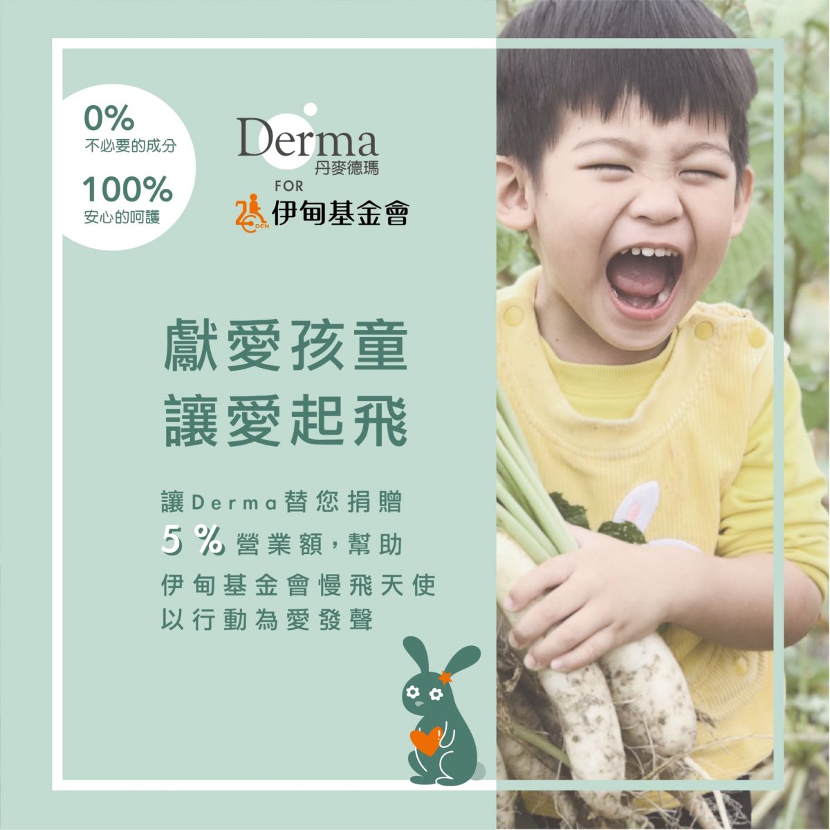 Derma獻愛孩童 讓愛起飛