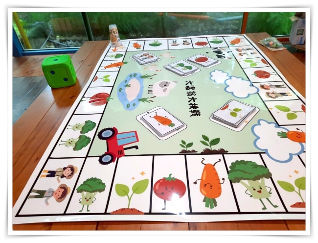親子農遊大富翁,透過任務題卡,完成互動關卡